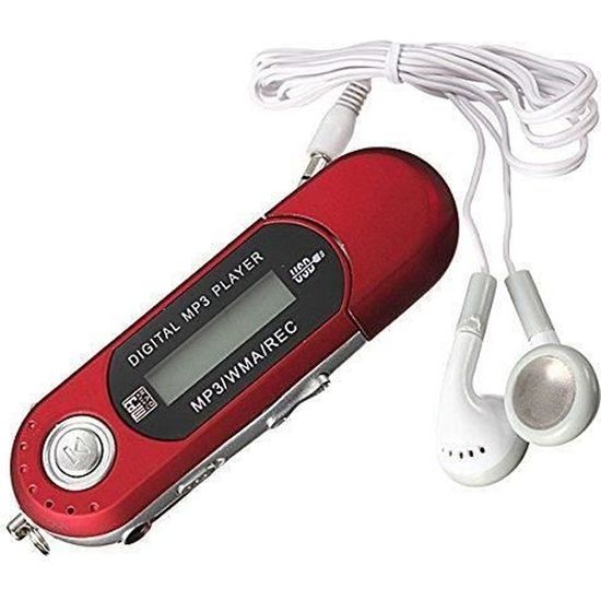 8G Cle USB Lecteur Baladeur MP3 Player FM rouge