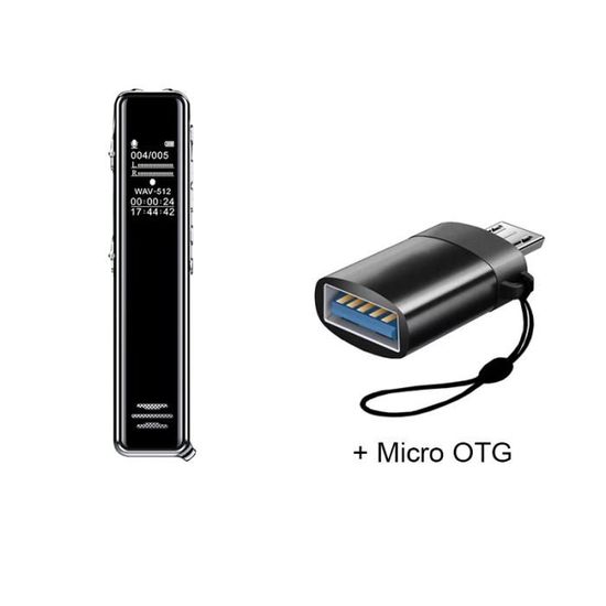 Enregistreur Vocal Mini 16G Avec Activation Vocale - Dictaphone Numérique, Lecteur MP3, Format WAV/MP3