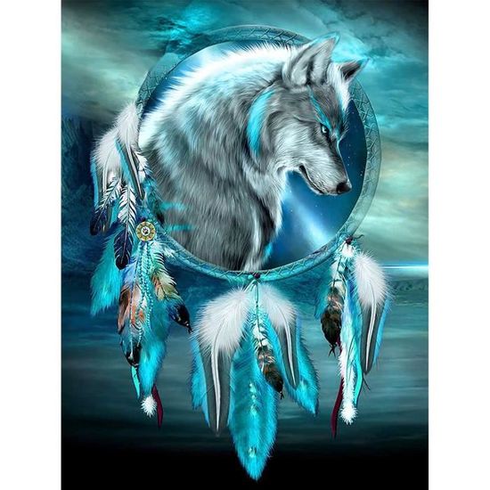 Kit Diamond Painting Loup - 30x30 Cm - 5D Strass - Loisir Créatif Adulte Débutant - 13