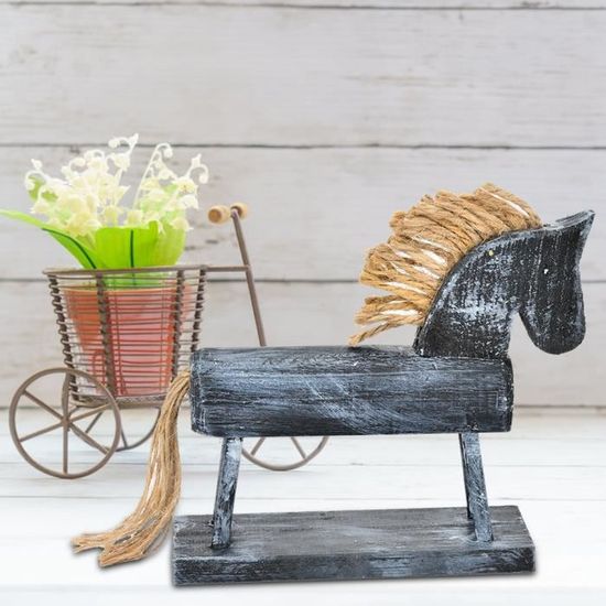 Figurine Cheval Rétro Vintage ORFOFE - Statue Cheval à Bascule Miniature Pour Décoration Bureau Bibliothèque