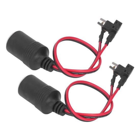 Prise Allume-cigare 12V/24V étanche - Lot De 2 Avec Câble 60 Cm - Pour Voiture, Bateau, Camping-car, Moto