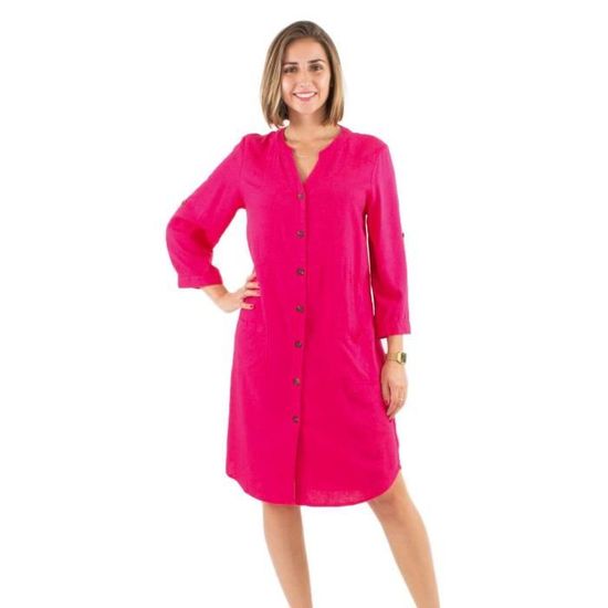 Robe Unie Bouton Gilet