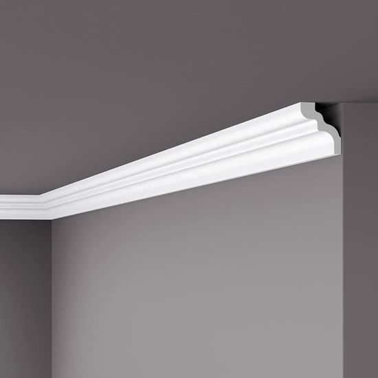 Cornisa Decorativa De Poliestireno - Medidas 75 X 50 X 2000 Mm, Blanco, Para Interior Y Exterior, Estilo Moderno