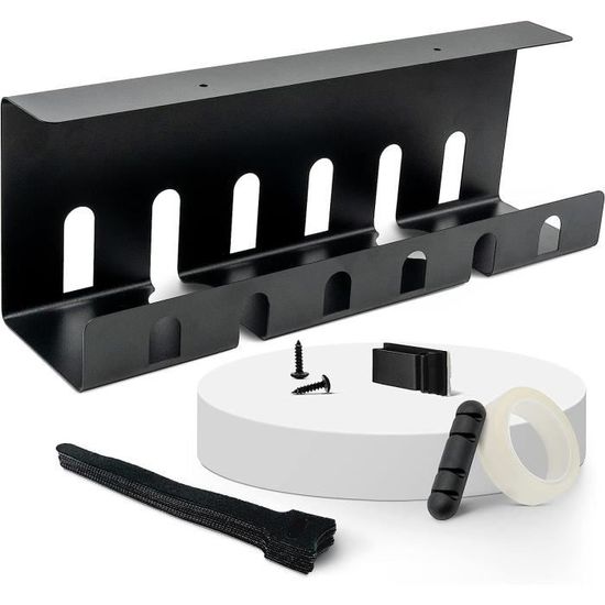 36 Pcs Set Cable Management Bureau, Adhésif Et Vissé, 2 Pcs Goulotte