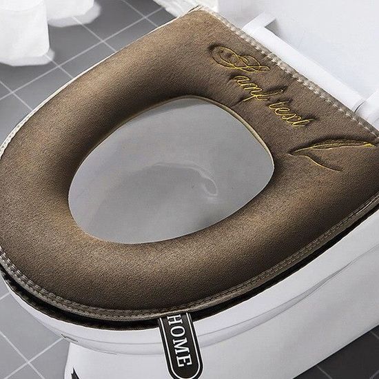 Housse De Siège De Toilette En Peluche Douce - Lavable, Chaude, Pour Toutes Les Toilettes (Gris)