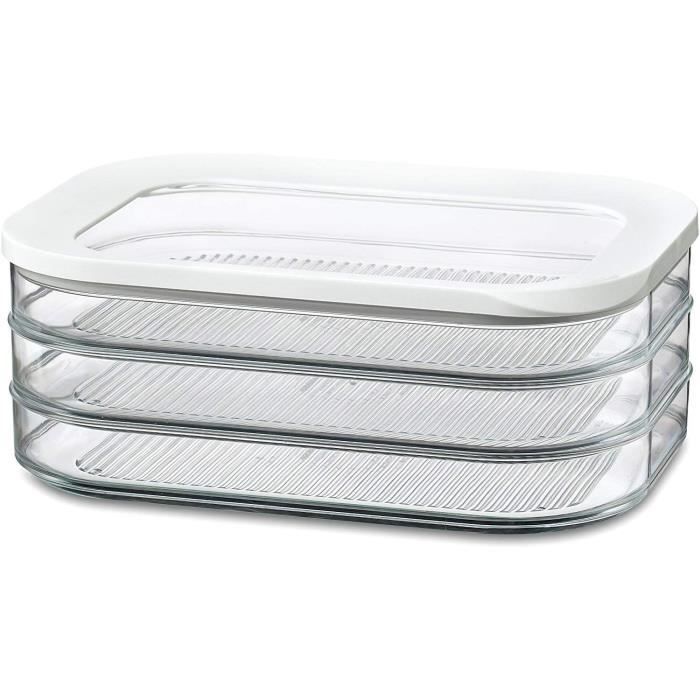 Boîte à Charcuterie Pour Réfrigérateur – Avec Couvercle, Affichage Date Et Clip, Récipient Transparent Empilable - 12