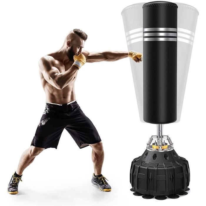 YOLEO Sac de Frappe 178 cm Sac de Boxe sur Pied Adulte Punching Bag - Noir