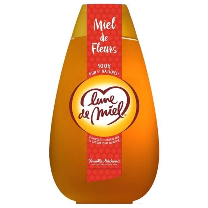 Lune de Miel 100% Pur et Naturel Miel de Fleurs Maxi Format 1Kg (lot de 4)