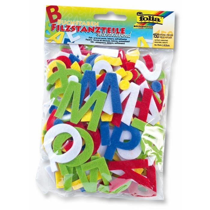 Max Bringmann 5261 - COMMUTATEUR KVM - KG 47544 Feutrine adhésive Folia 3 x 4.5 cm Lettres Coloris Assortis 150 pièces