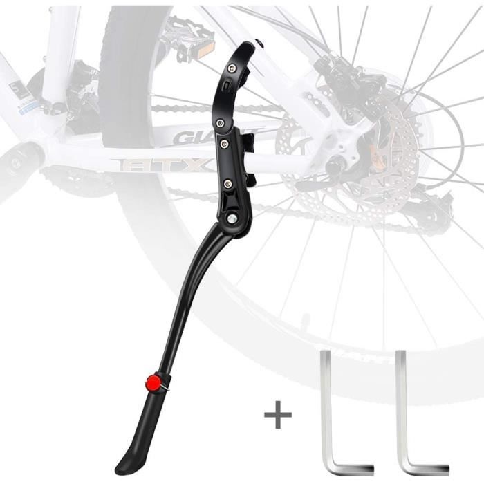 Bequille Velo Béquilles de Vélo Réglable Alliage Béquilles pour Vélo avec Pied en Caoutchouc Antidérapant Side Béquille Universel
