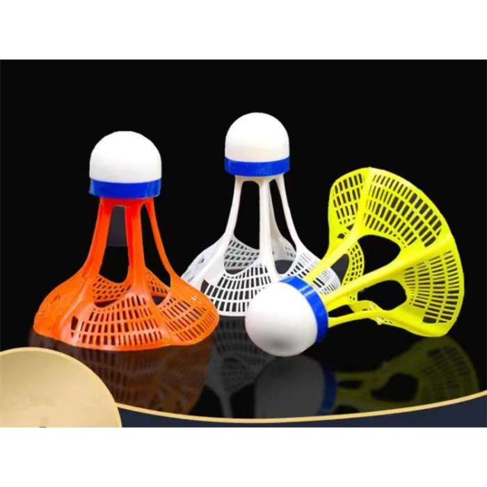 3 pcs Volant badminton,Balles Badminton en Plastique(Windbreak Design)