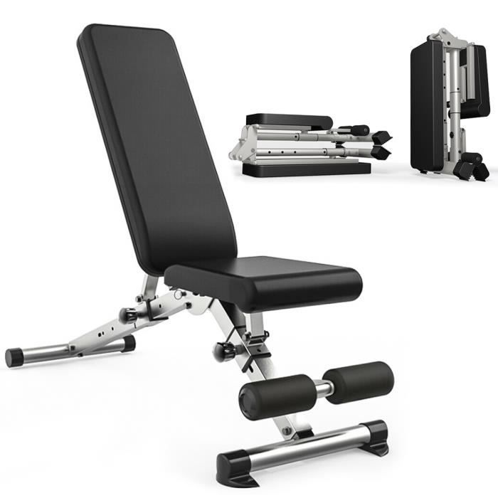 Banc de Musculation Multifonction Mixte pour Abdominaux Dorsaux Réglable Pliable Inclinable - Charge max 300kg