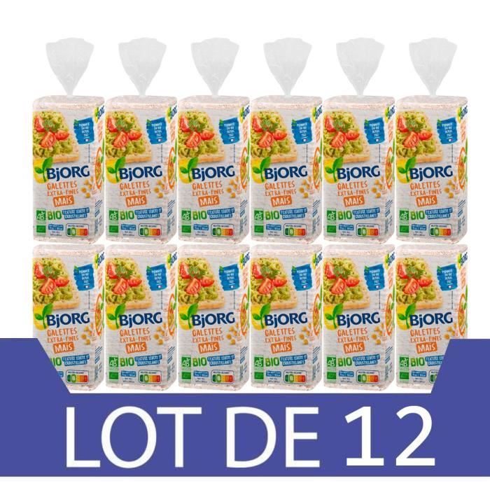 Lot de 12 BJORGG galette de maïs extra-fines 130g