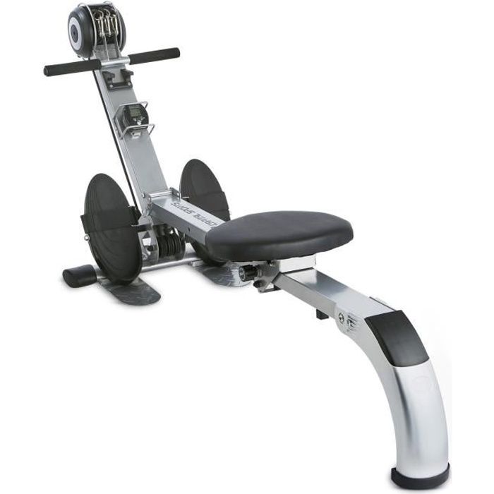CAPITAL SPORTS Stringmaster - Rameur d'appartement pliable - charge max. 100kg - roulettes - noir / argent