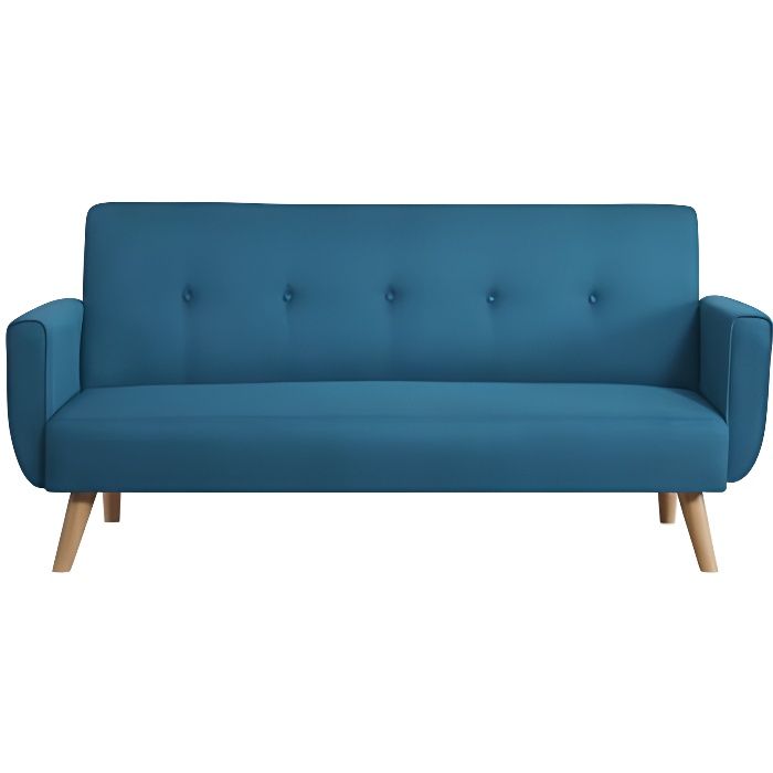 Canapé droit 3 places Bleu Pas cher Moderne Confort