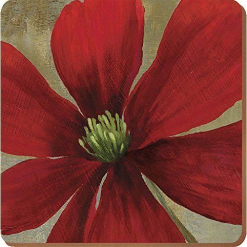 Creative Tops Lot de 6Fleur étude contemporaine Dessous de Verre, avec dos en liège Multicolore, Lot de 6