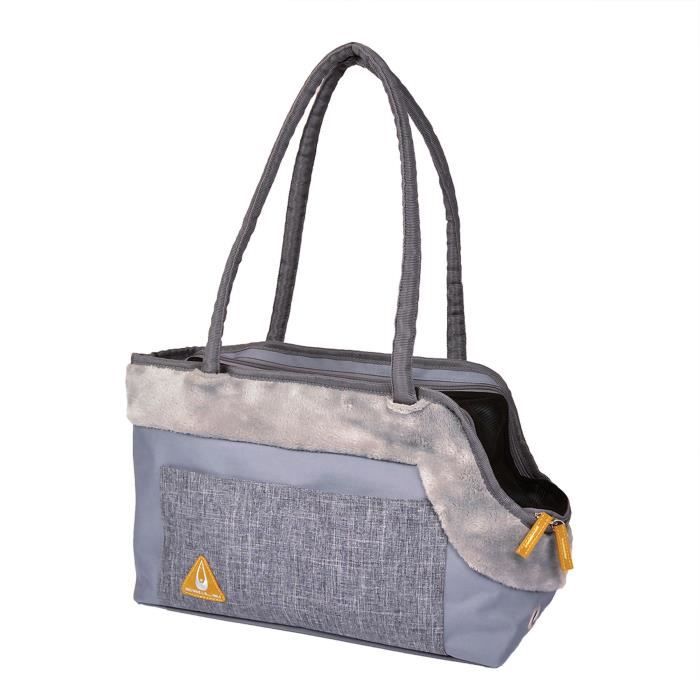DUVO Sac à main Promenade Paris Pet Bag Casual Chic - 40x19x26 cm - Gris - Pour chat et chien de petite taille