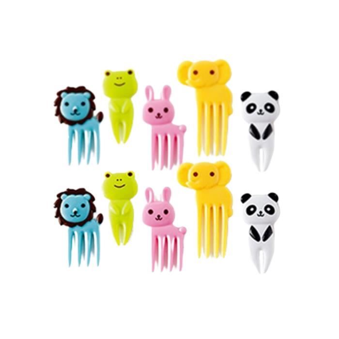10pcs fruits fourchettes animaux de bande dessinée en mini-nourriture pique mignonne salade PICS APERITIF NON