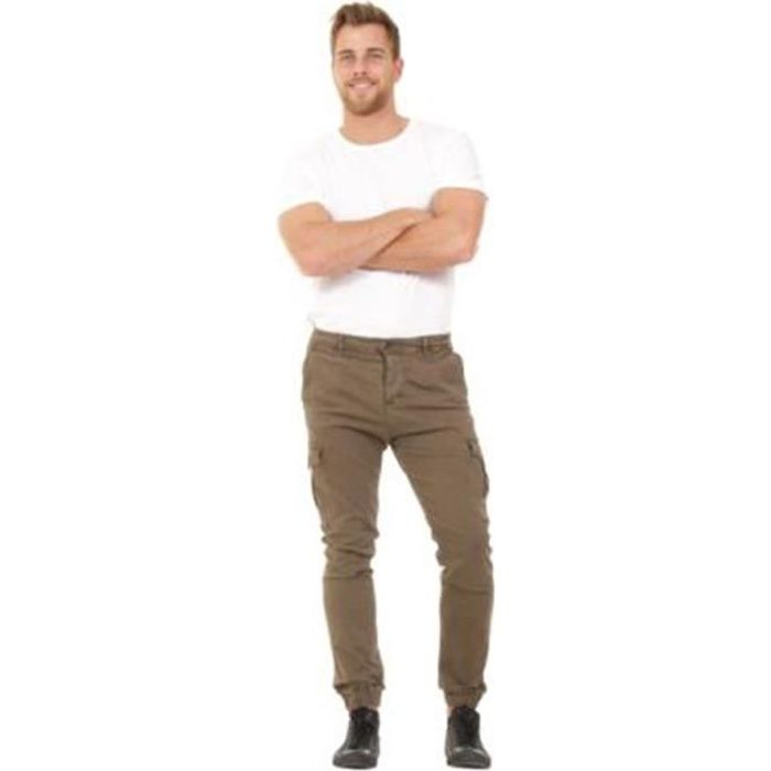 Pantalon Cargo Homme - Vert Poches multiples Slim Fit