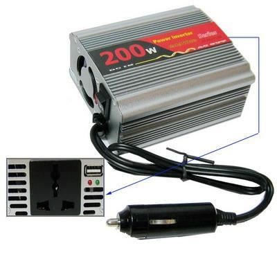 Convertisseur 12V 220V 200W AC entrée inverseur USB d'alimentation de 5 V la sortie 110V