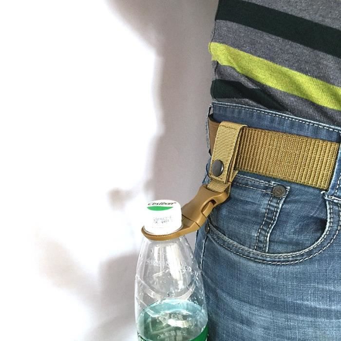 De plein air Tactique Porte bouteille d'eau Agrafe pour Camping Randonnée Avec boucle de ceinture, Khaki