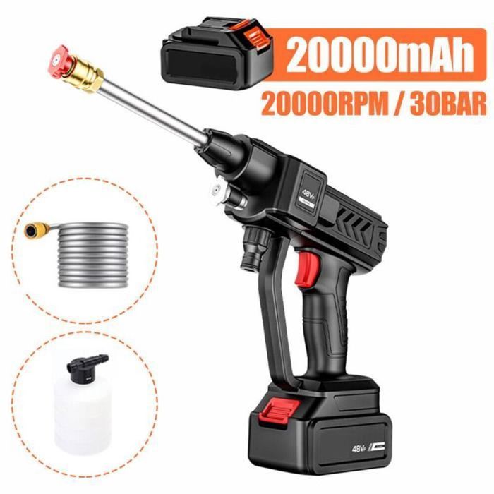 Idropulitrice Senza Filo A Batteria, Pressione 980 PSI, 2 Batterie Da 4000mAh, Ugello 6 In 1, Portatile Per Auto E Giardino