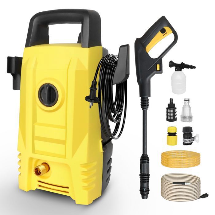 Nettoyeur Haute Pression Sans Fil 120 Bar - Avec 2 Batteries - Pour Voiture Et Jardin