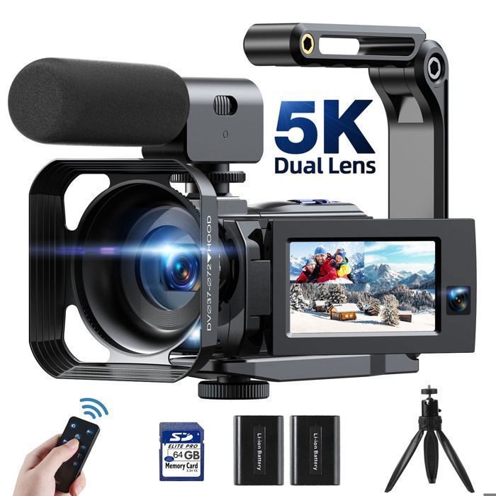 ORDOR M5 Créateur Bundle, Camera Vlog ,écran Tactile Rotatif 3,5", Stabilisation à 3 Axes, Suivi Facial, Wifi, Camera Vision Nocturne, Caméscopes Youtube