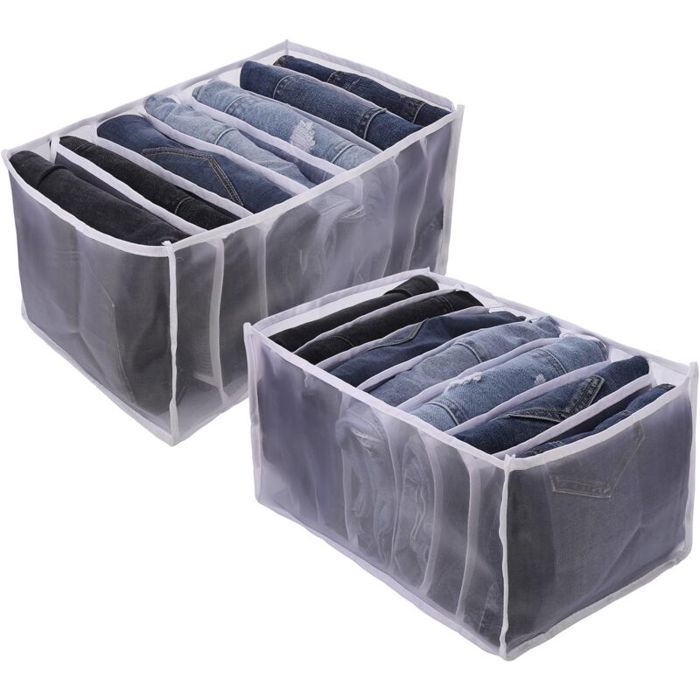 Organisateur tiroir - PZCC - 2 pcs - 7 compartiments - Pliable - En maille