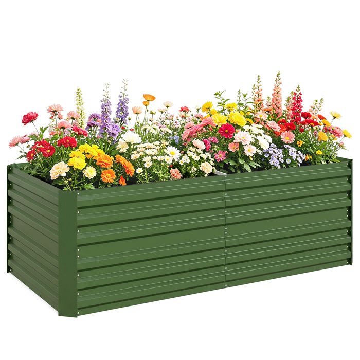 Carré potager de jardin - Outsunny - rectangulaire - tubes de renforcement acier galvanisé - 180 x 90 x 59 cm - vert
