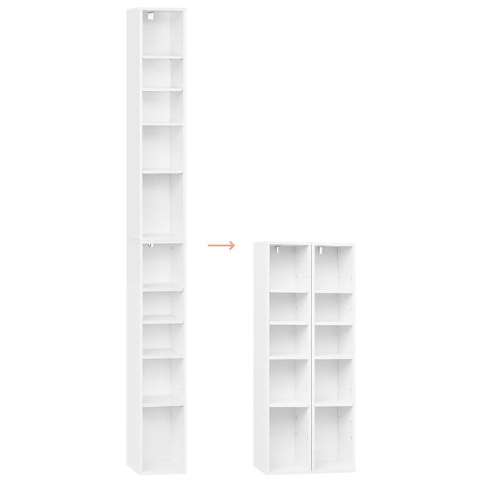 Bibliothèque Colonne - WOLTU Étagères Cubiques - Haute et Étroite à 10 Compartiments - Blanc W0ATT0850 Bibliothèque Colonne - WOLTU Étagères Cubiques - Haute et Étroite à 10 Compartiments - Blanc W0ATT0850