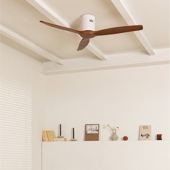Ventilateur de plafond - Create - Sans lumière - Ø132cm - Blanc/Effet bois foncé - 40W - Create