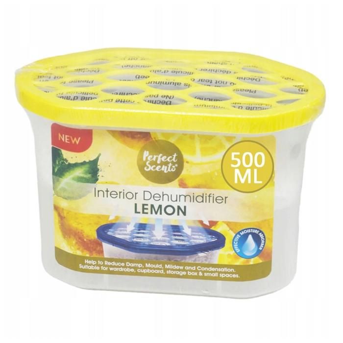 **Perfect Scents Déshumidificateur 500 ml - Parfum Citron Efficace 6 Semaines Anti-Moisissure**