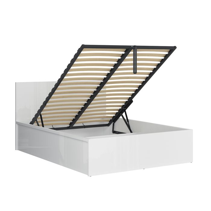 Lit coffre Petits-meubles - Edwin - 149 x 204 x 95cm - Blanc Lit coffre Petits-meubles - Edwin - 149 x 204 x 95cm - Blanc