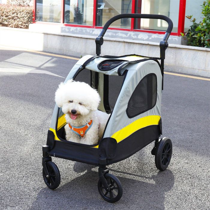 Meilleurs prix pour Poussette Pliable pour Chien et Chat - BingoPaw - avec Roues Amovibles - Boîte Transport pour Petit Animaux en Maille