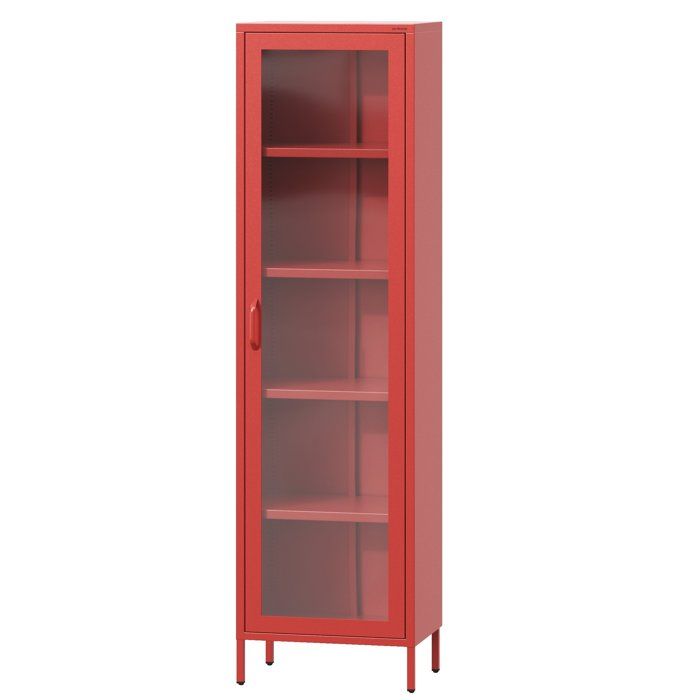 Vitrine de salon LUIGI  500 x 1800 x 350 mm  Moderne : rouge