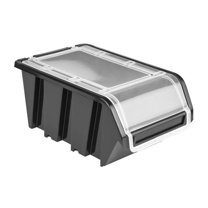 Boîtes de rangement - BOTLE - Lot de 20 - Empilables - 100x155x70 mm - Plastique noir
