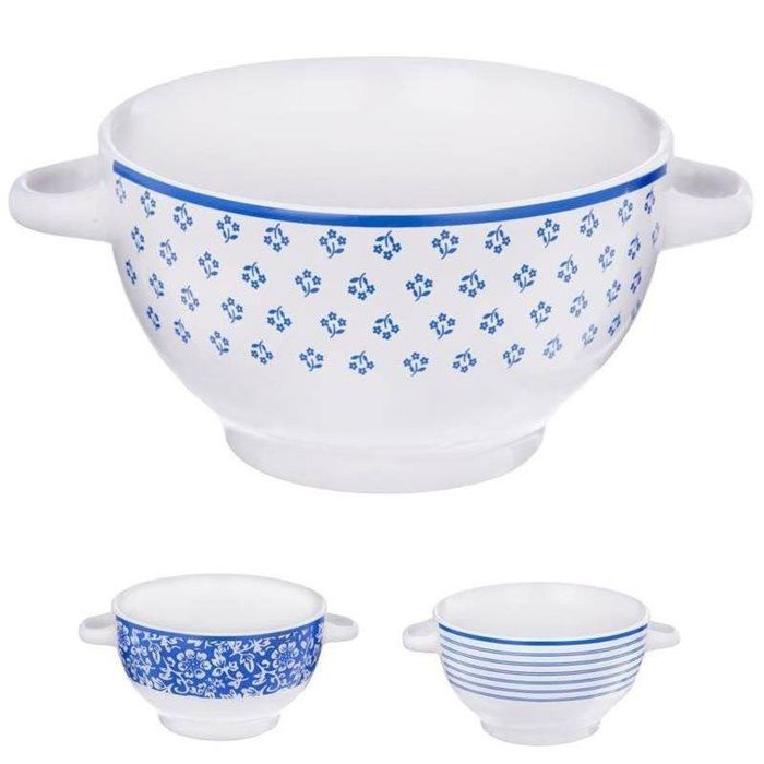 Bol à bouillon en céramique - ORION - 750 ml - 14 cm - Divers coloris - 19x14x8 cm - Poignées latérales Bol à bouillon en céramique - ORION - 750 ml - 14 cm - Divers coloris - 19x14x8 cm - Poignées latérales