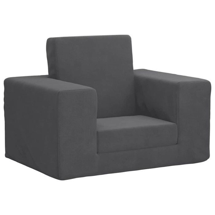 Canapé lit pour enfants Anthracite Peluche douce
