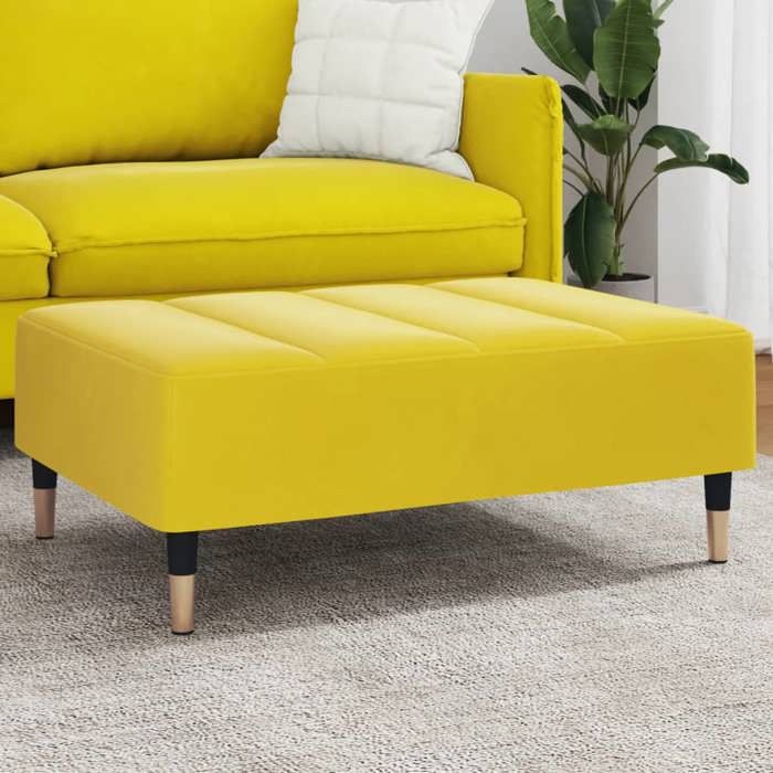 vidaXL Repose-pied jaune 77x55x31 cm velours tabouret tabouret de canapé siège de salon pouf repose-pied en tissu 4007397 vidaXL Repose-pied jaune 77x55x31 cm velours tabouret tabouret de canapé siège de salon pouf repose-pied en tissu 4007397