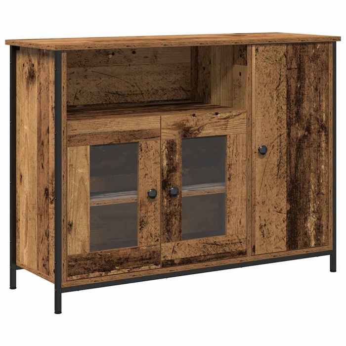 YUN@Buffet Bas Bahut Armoire Commode Sidebord en bois vieux 100x35x75 cm en - bois dingénierie @3998@