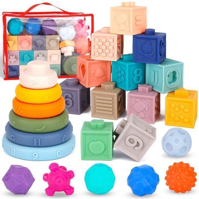 Jouets Bébés pour 6 à 12 Mois Montessori Jeux Bébé Eveil Jouets sensoriels 6 en 1 avec Bebe Cube dactivitéJouets YYV