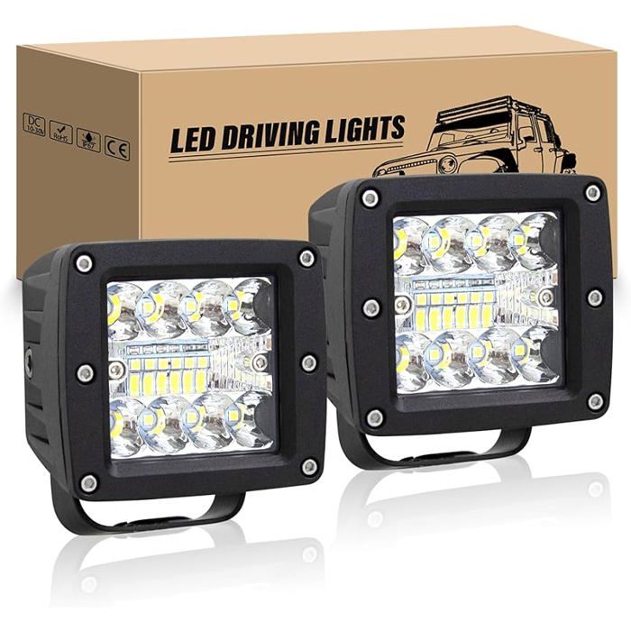 Barre de Travail LED Slim 33cm 60W 12V/24V Projecteur IP67 Spot pour Voiture Multicolore CARTE LED