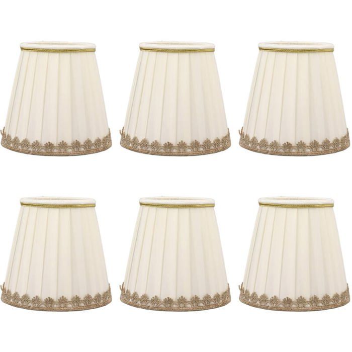 Decdeal Lot De 6 Abat-jours En Tissu Pour Lampe De Table, Accessoire Pour Lustre E14