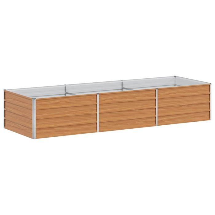Jardinière surélevée en acier galvanisé - vidaXL - 240x80x45 cm - Marron clair - Résistant aux intempéries