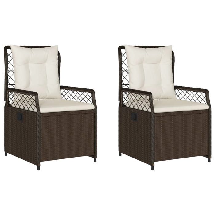 SALE 2026Chaises inclinables de jardin - CITY GARDEN - Extérieur - lot de 2 - marron - Résine tressée 55x60x93cm 20.5 Kg 1610120