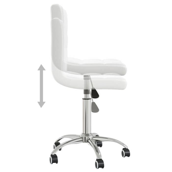 NEUF 2026 CHIC Chaise de cuisine SWEETY Desgin pivotante Blanc Similicuir 40x47x(74.5-86) cm CCC2681