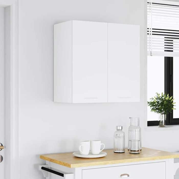 Armoire suspendue Meuble haut cuisine Blanc 60x31 - MODERNE Armoire suspendue Lyon Blanc 60x31x60 cm Bois dingénierie 81027