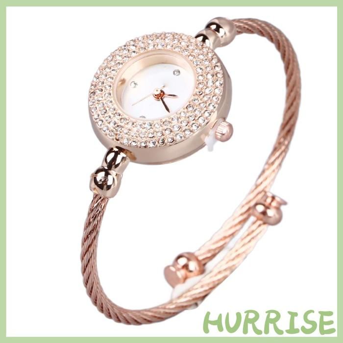 Montre bracelet or rose avec ultra fine réglable miroir en pour femme