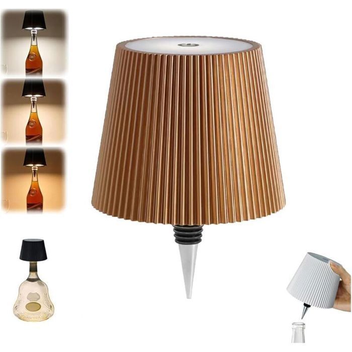 Lampe Bouteille Sans Fil Lampe de Table Sans Fil Rechargeable 1200mAh Lampe led Decoration Moderne Lampe De Table Tactile Sans ...
